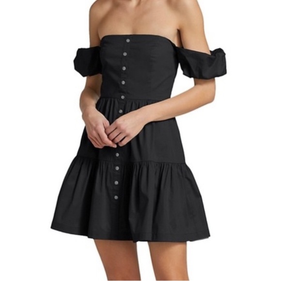 Staud black Elio mini dress - Picture 1 of 3